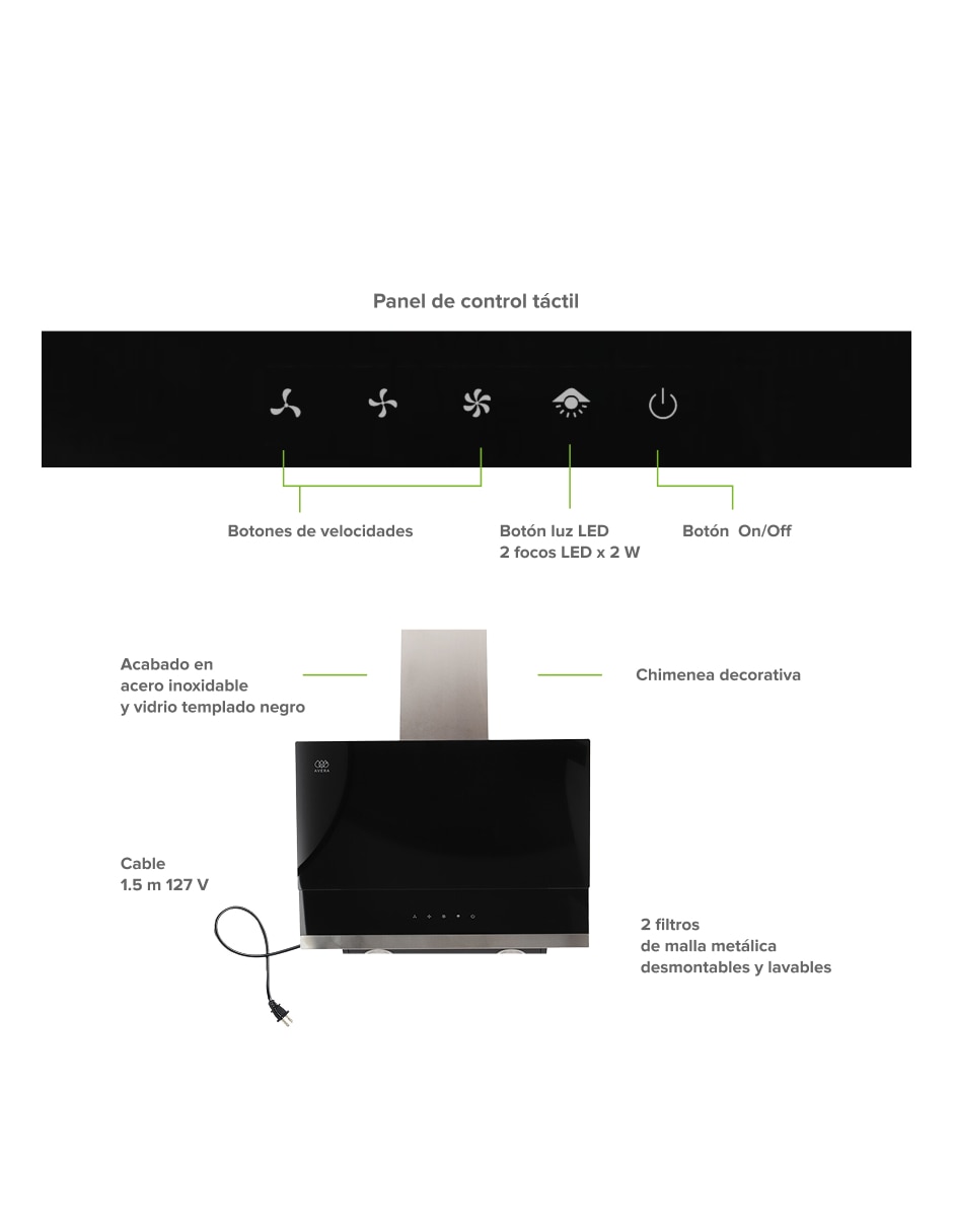 Campana de pared CEA60C de acero inoxidable 3