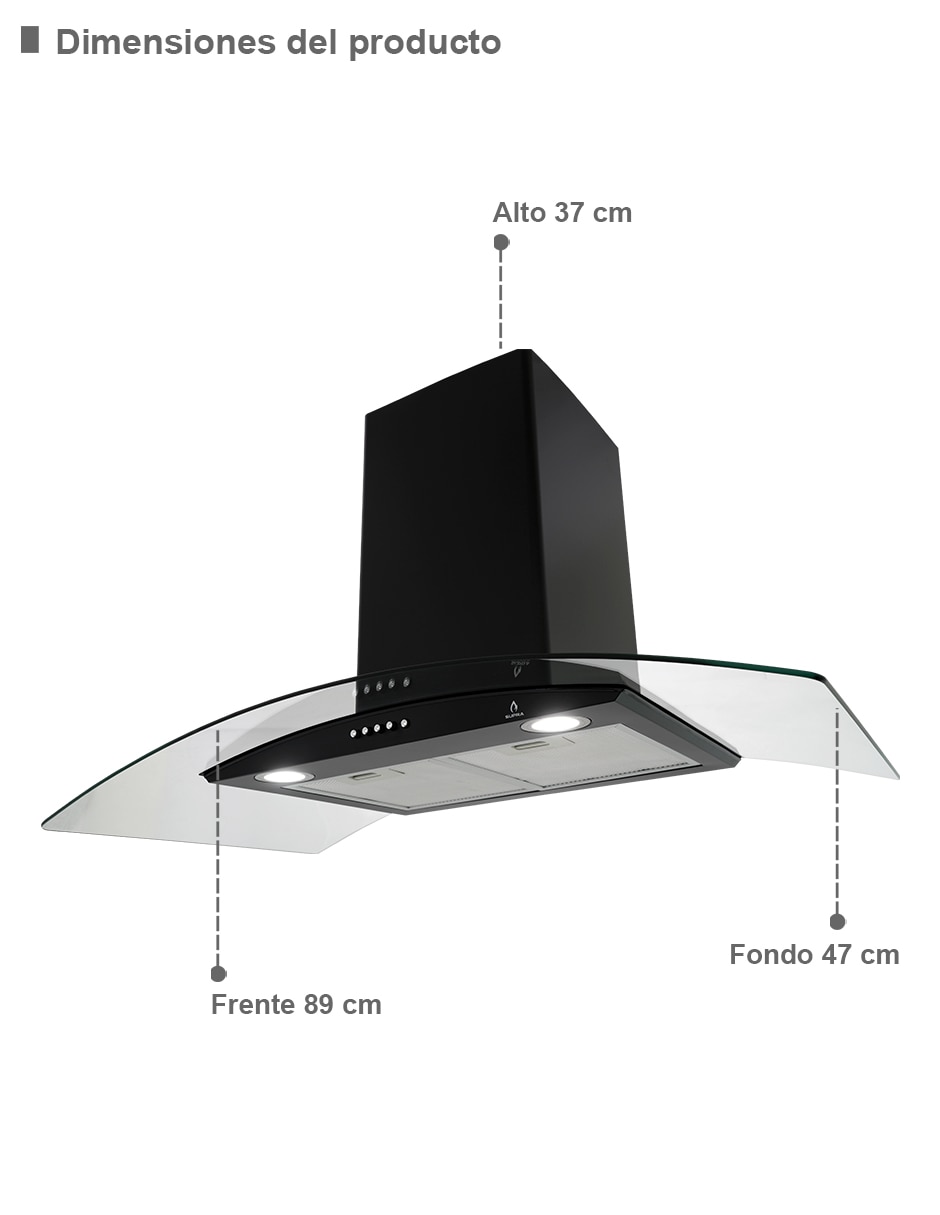 Combo campana de cocina LECCO de acero inoxidable 7