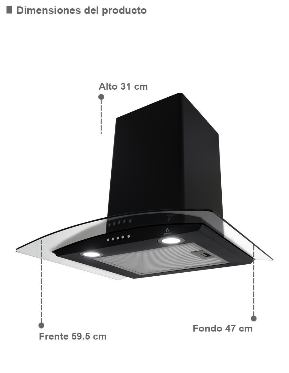 Campana de pared Supra NEGRONI de acero inoxidable