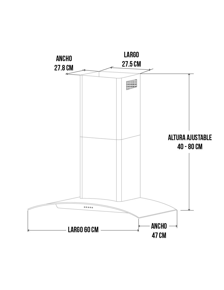 Campana de pared Disa CAMPC-60C de acero inoxidable