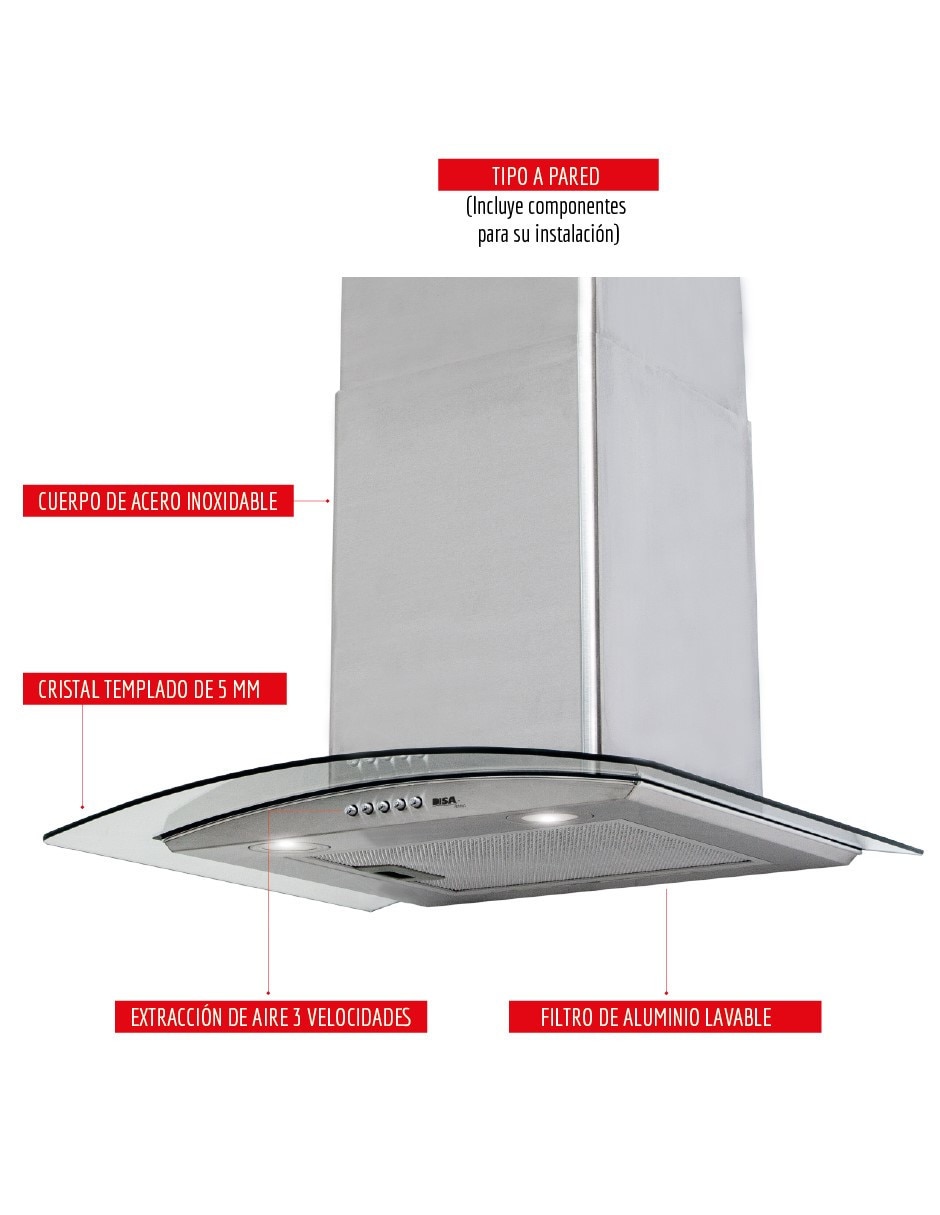 Campana de pared Disa CAMPC-60C de acero inoxidable