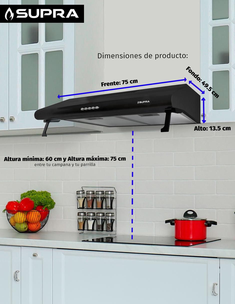 Campana de pared Supra CB-76-BLACK de acero