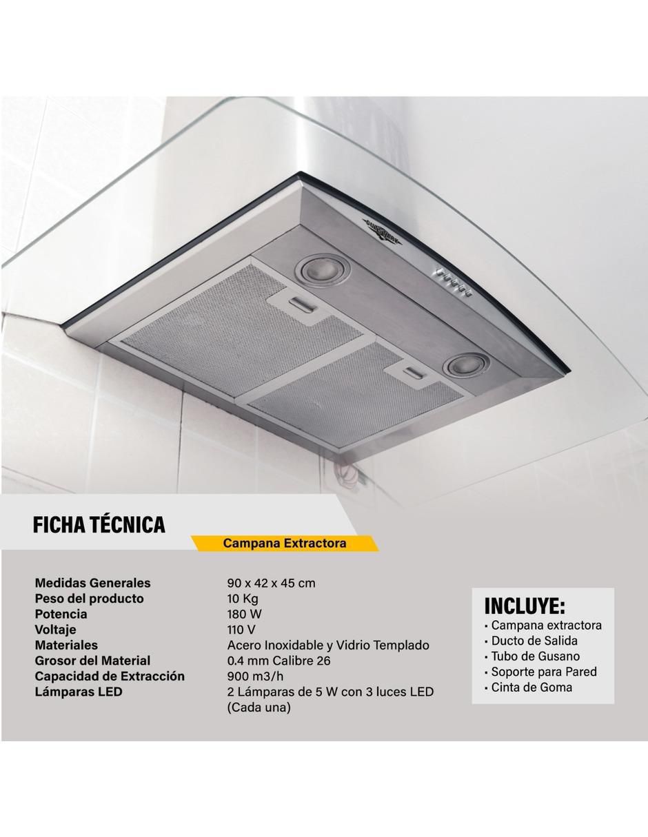 Campana de pared MKZ-CAMPA900MGRI de acero inoxidable 3