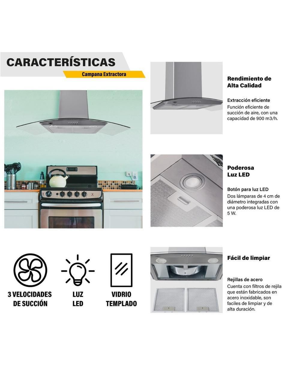 Campana de pared MKZ-CAMPA900MGRI de acero inoxidable 2