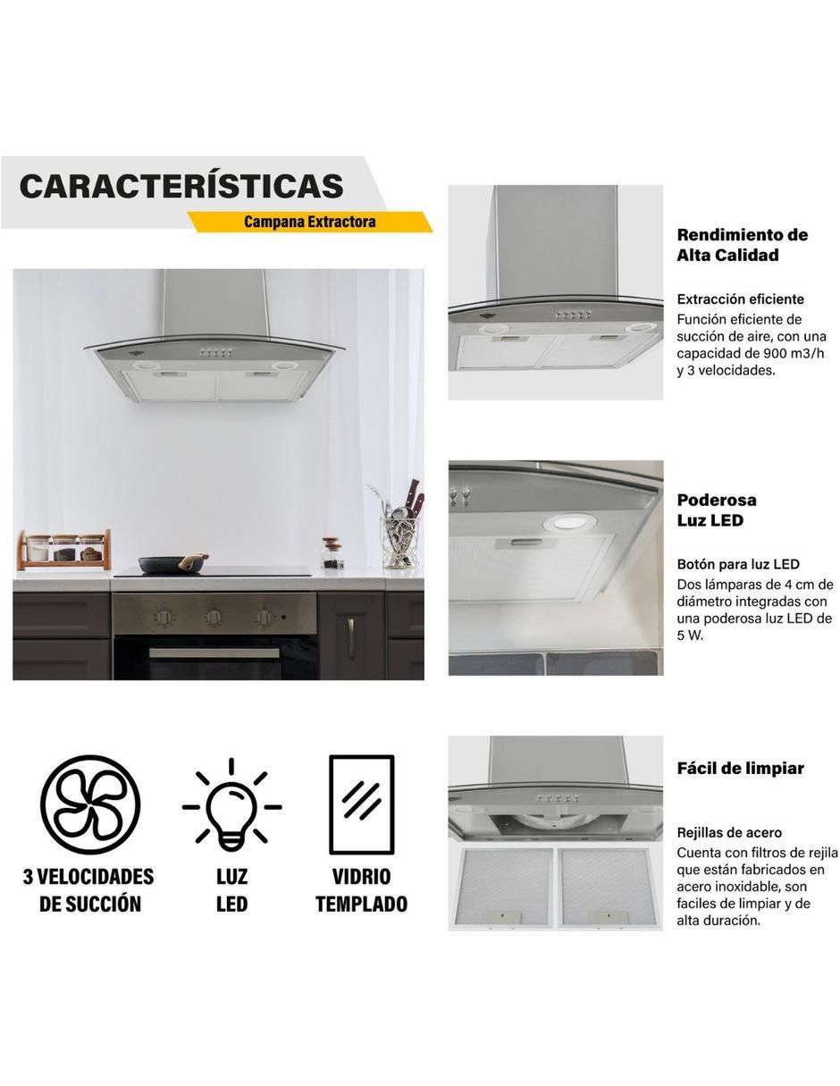 Campana de isla MKZ-CAMPA600MGRI de acero inoxidable