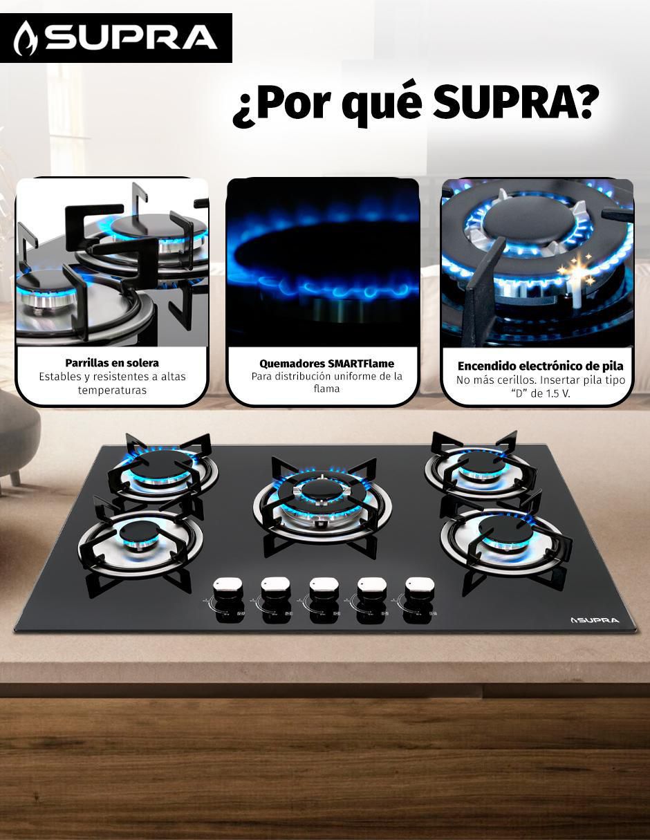 Parrilla a gas lp empotrable Supra