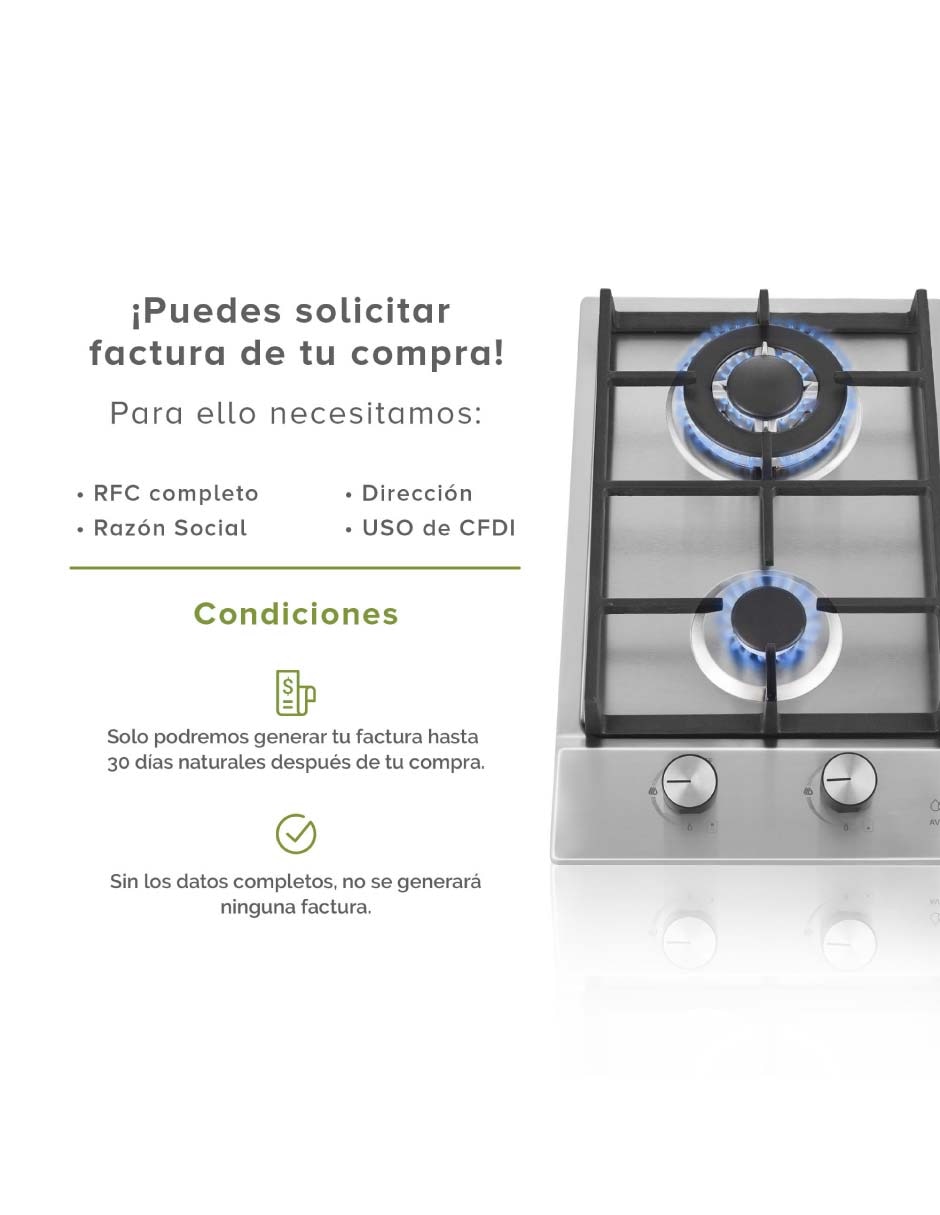 Parrilla a gas lp empotrable Avera