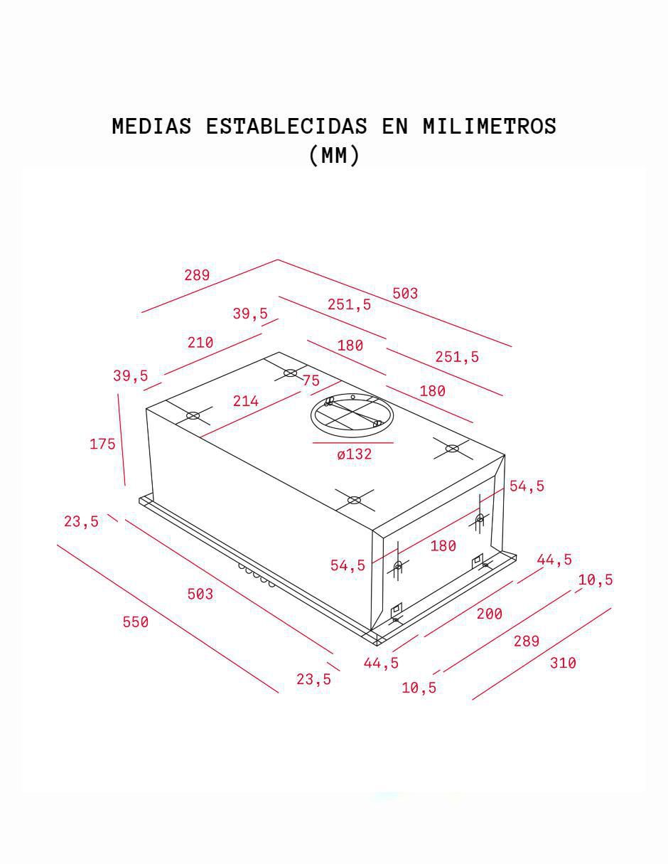 Campana plana TOTAL GFH 55 INOX de acero inoxidable 7