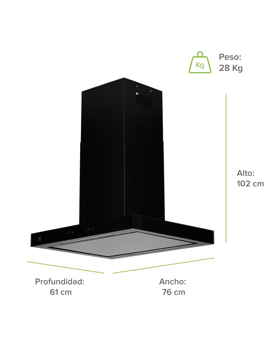 Campana de isla CEN76C de acero inoxidable 9