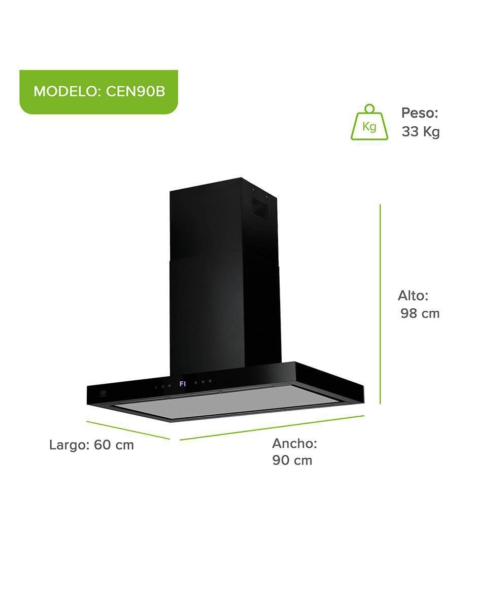 Campana de isla Avera CEN90B de acero inoxidable