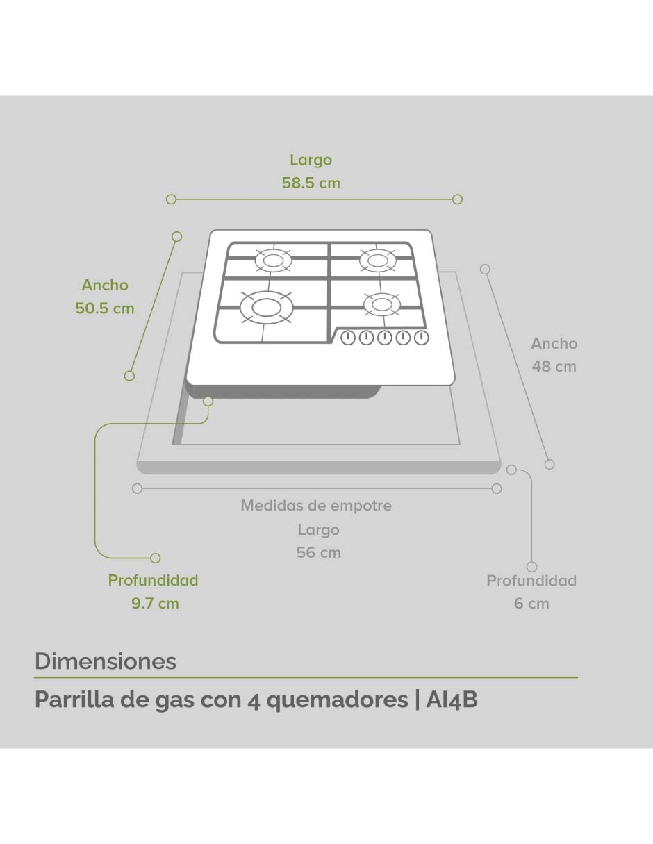 Parrilla a gas lp empotrable Parrilla a gas lp empotrable