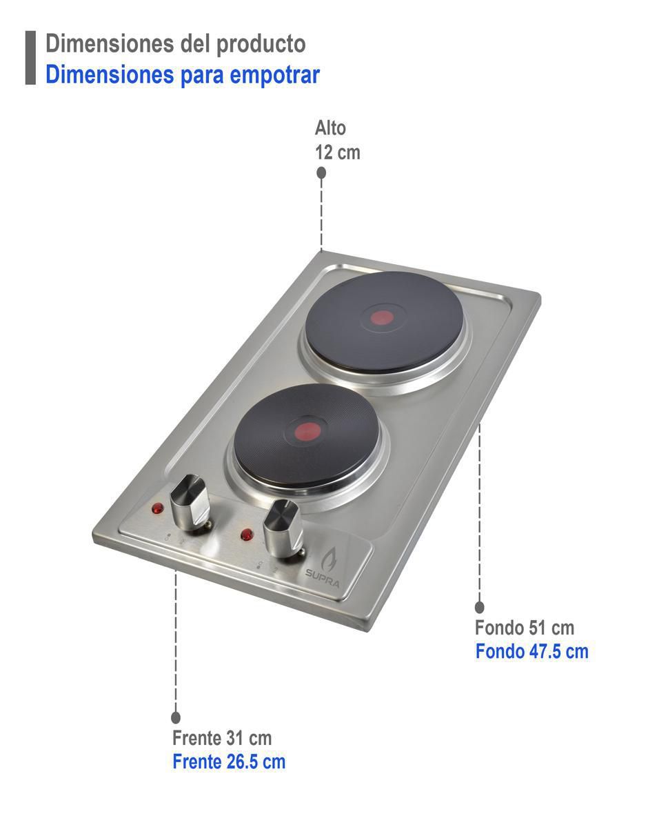 Parrilla eléctrica empotrable Supra
