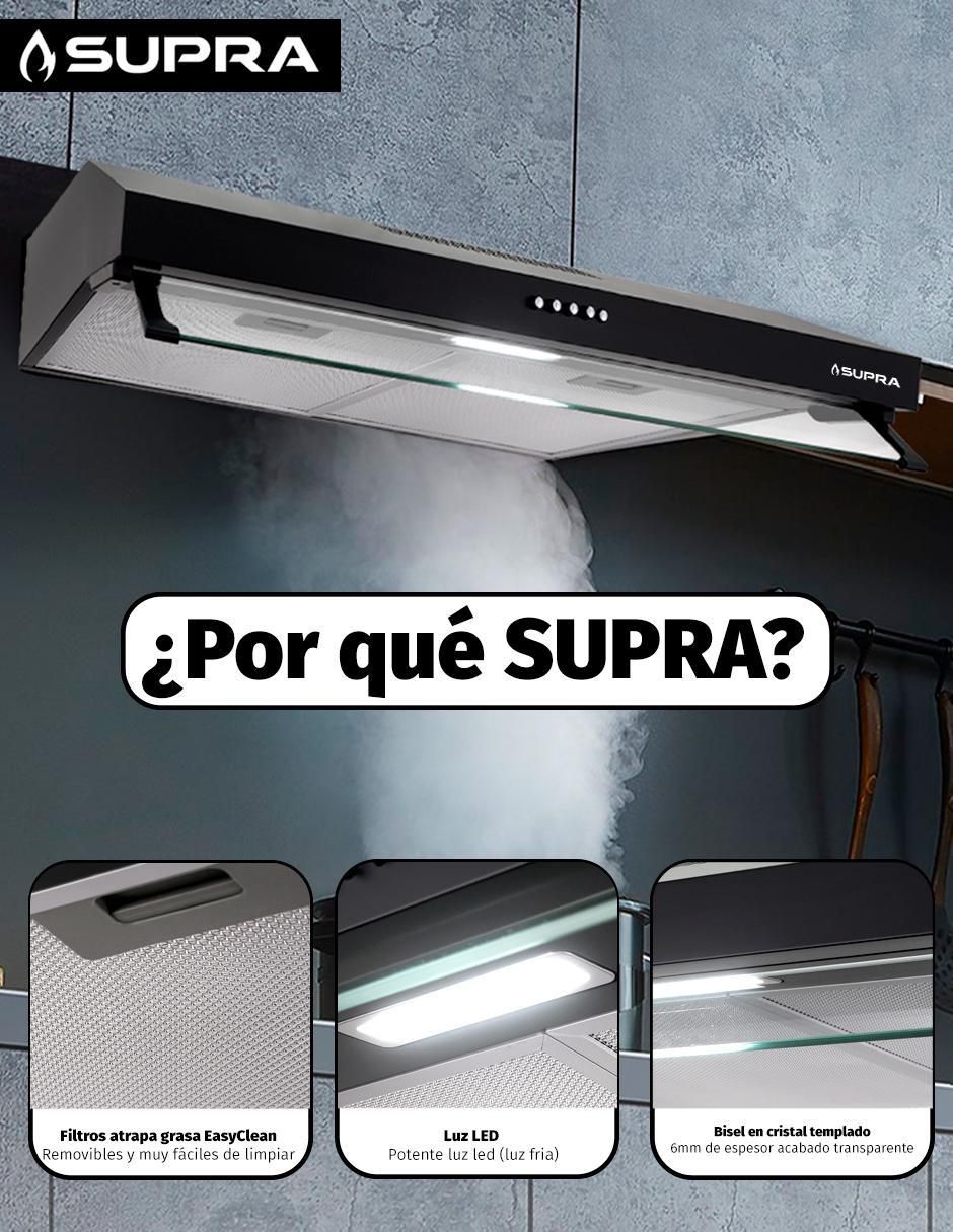 Campana de pared Supra NUBE N-76 de acero inoxidable