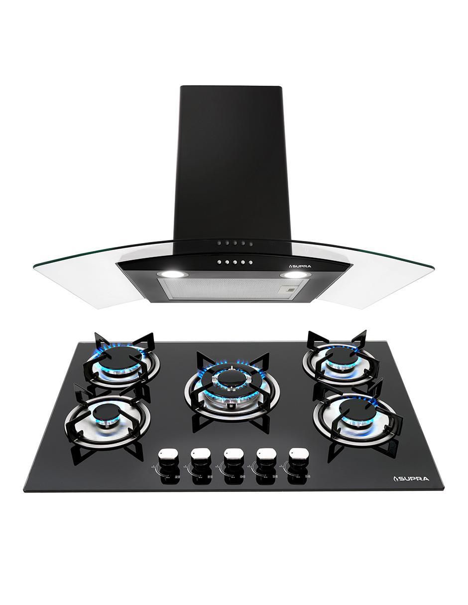 Combo campana de cocina Supra ROTWAND de cristal templado