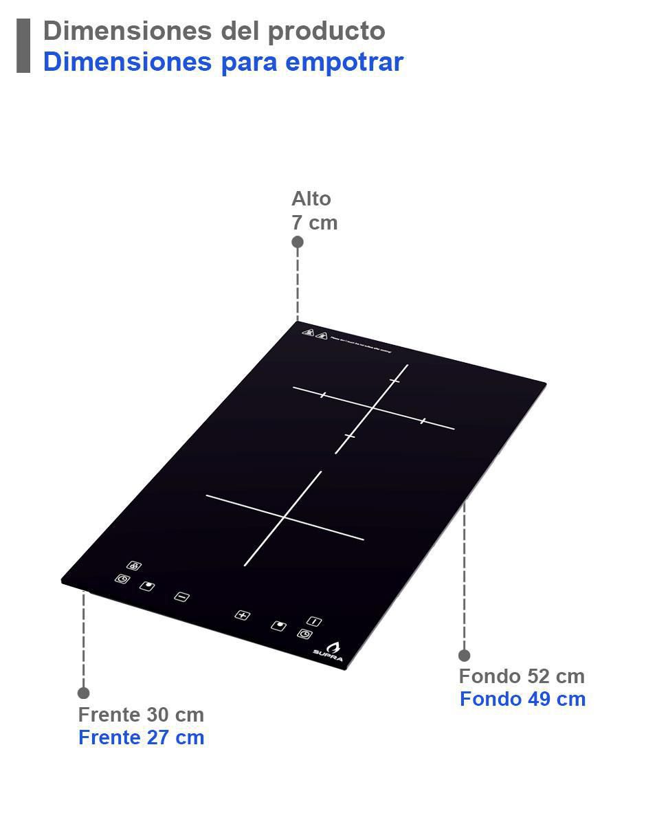Parrilla a gas lp empotrable Supra