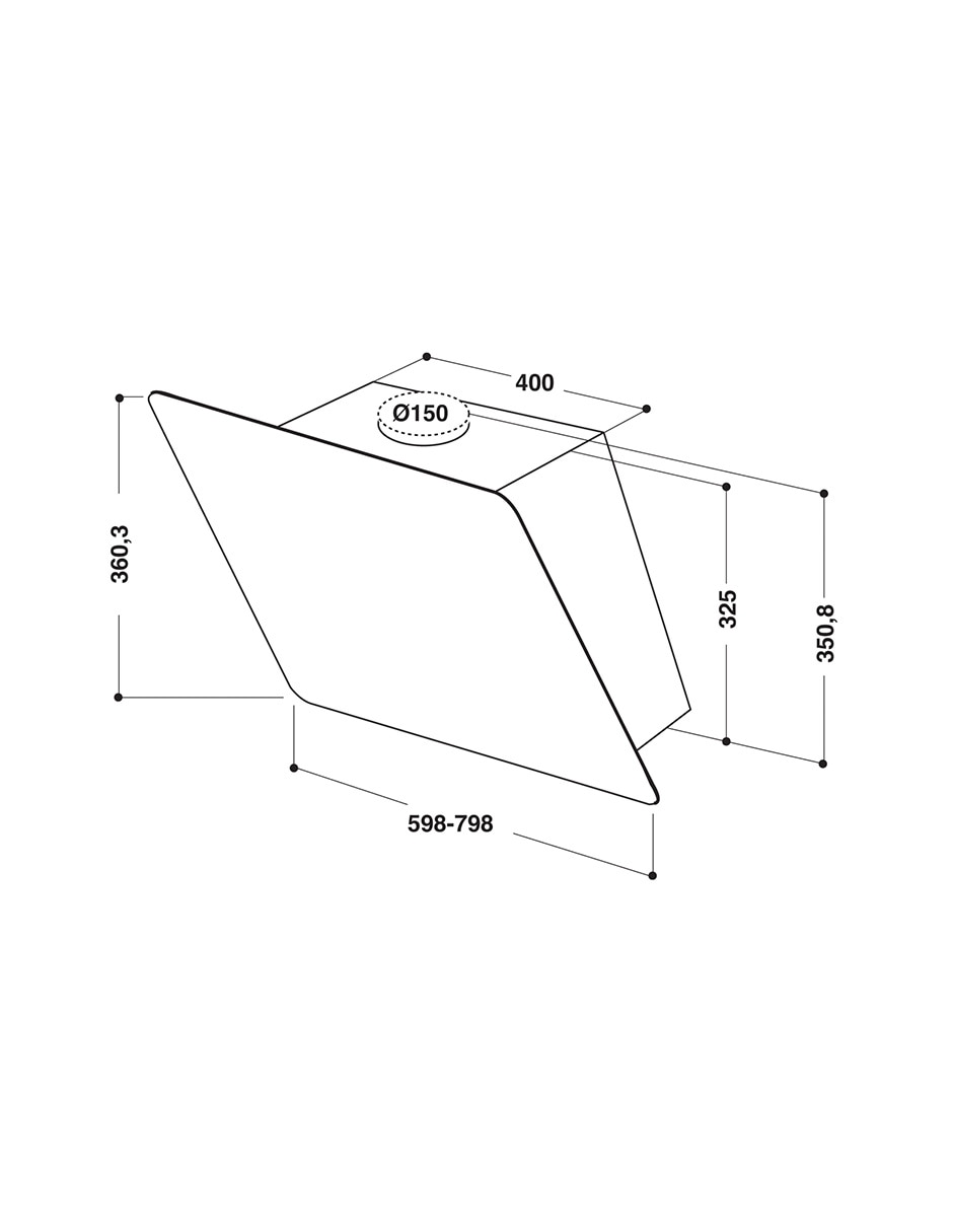 Campana de pared WHV8040B de acero inoxidable 6
