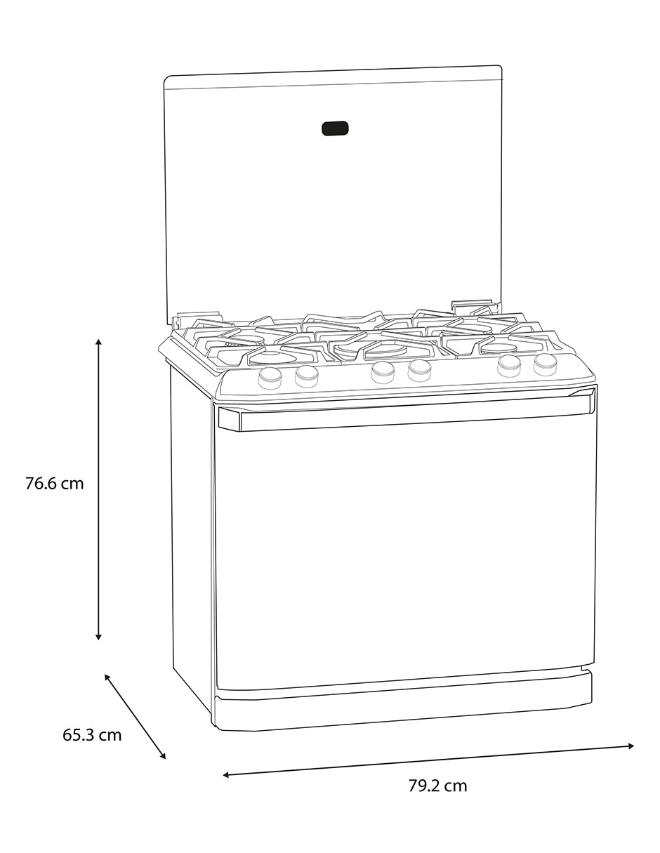 Estufa empotrable a gas lp Io Mabe Ultimate 79.2 cm IO8061GETSS0 de 5 quemadores