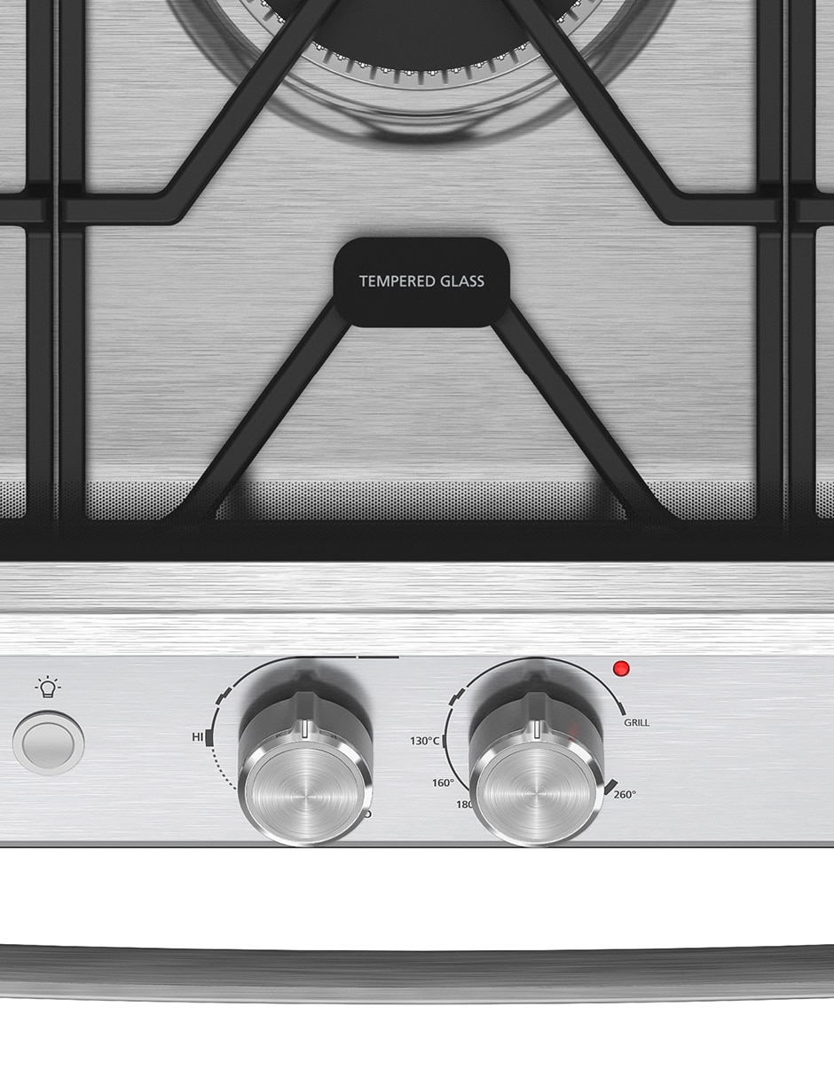 Estufa empotrable a gas lp Io Mabe Ultimate 79.2 cm IO8061GETSS0 de 5 quemadores