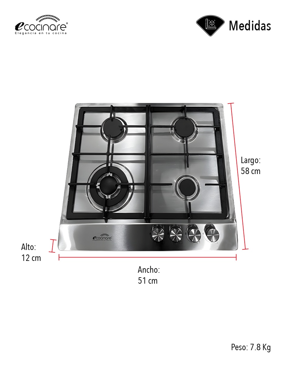 Parrilla a gas lp empotrable 7
