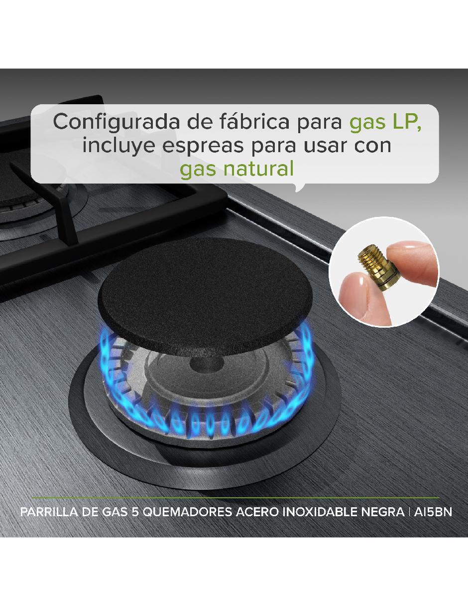 Parrilla a gas lp empotrable Avera