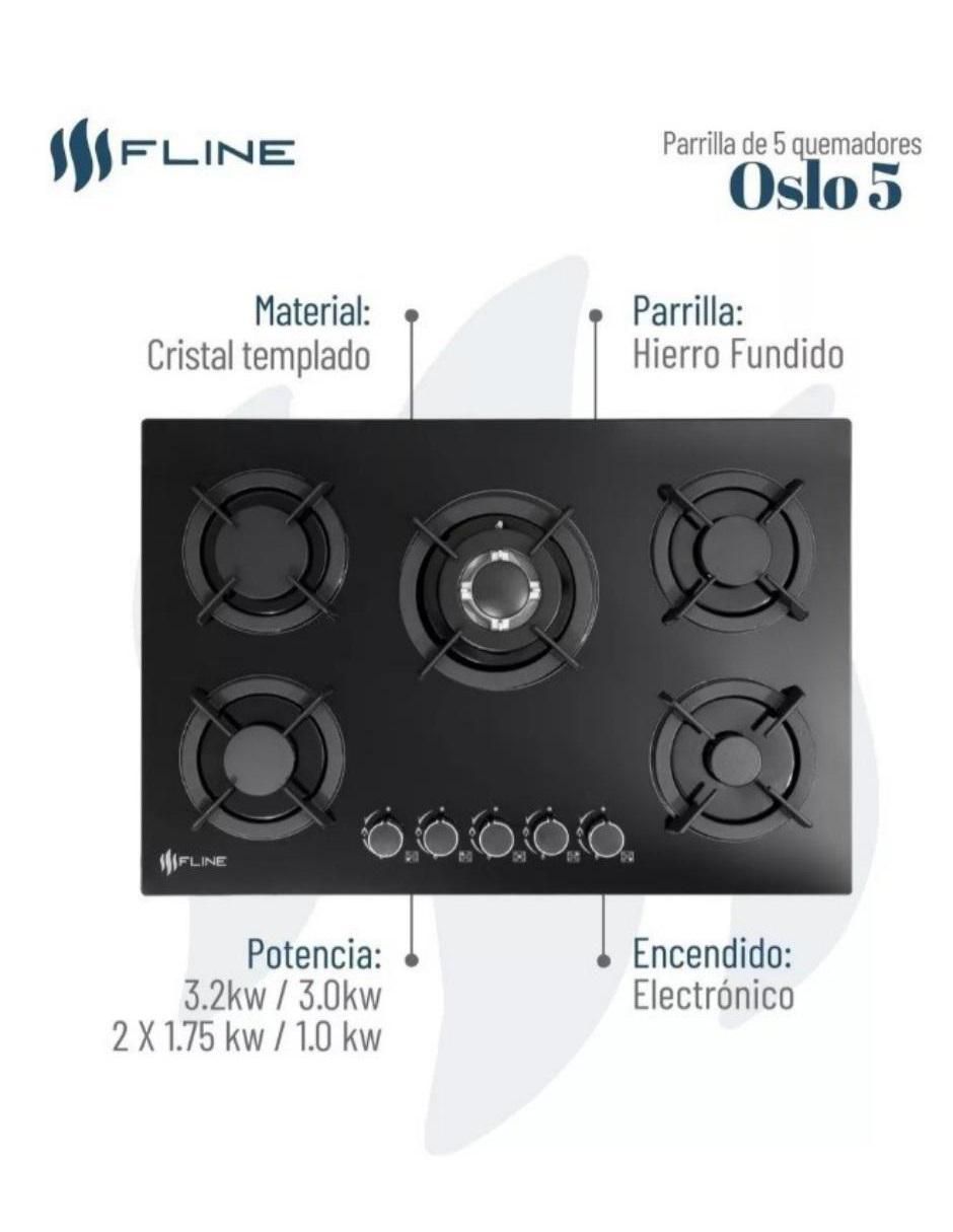Parrilla a gas lp empotrable Fline