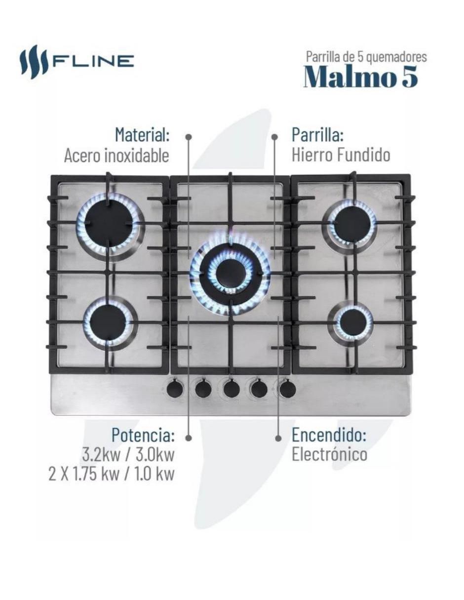 Parrilla a gas lp empotrable Fline
