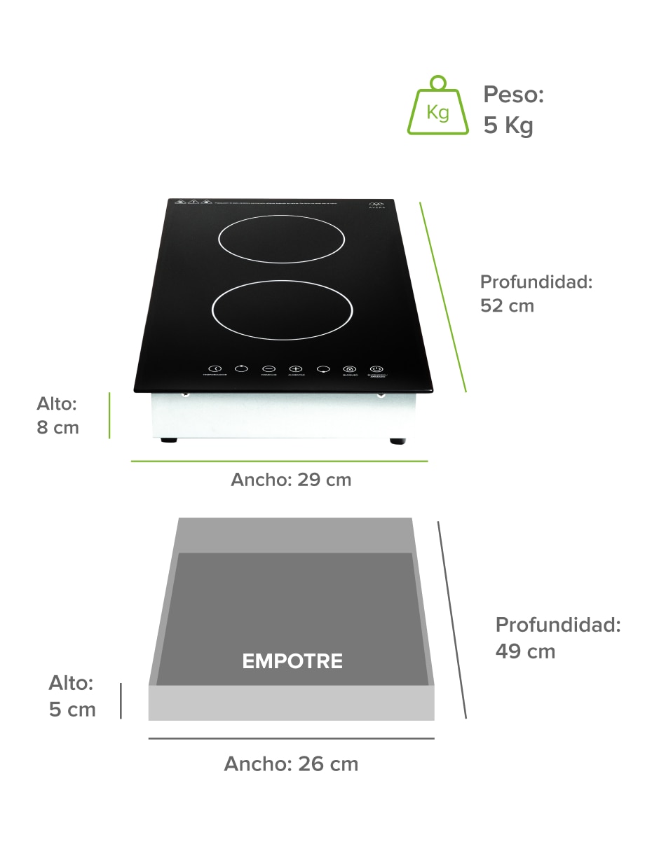 Parrilla eléctrica empotrable 6