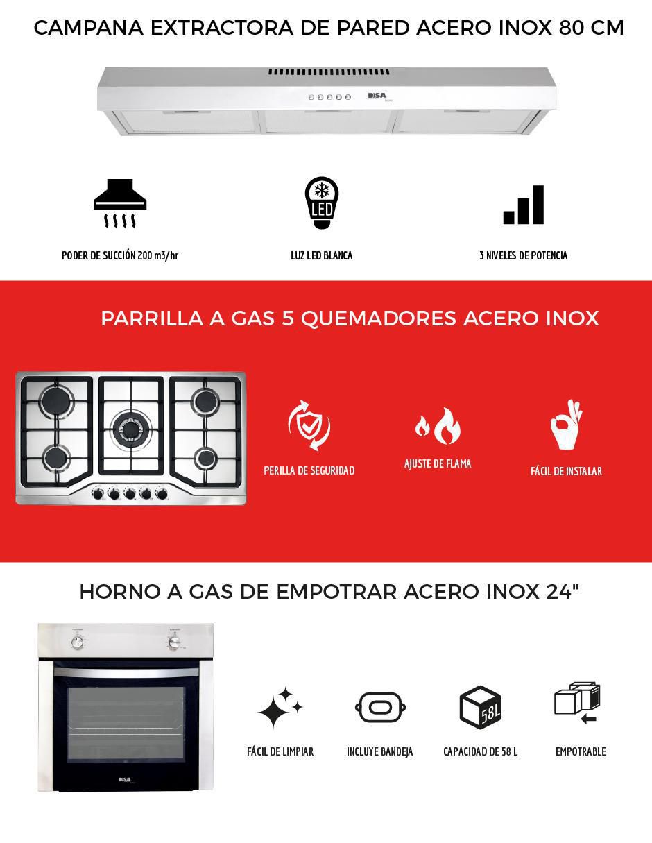 Parrilla a gas lp empotrable Disa Home