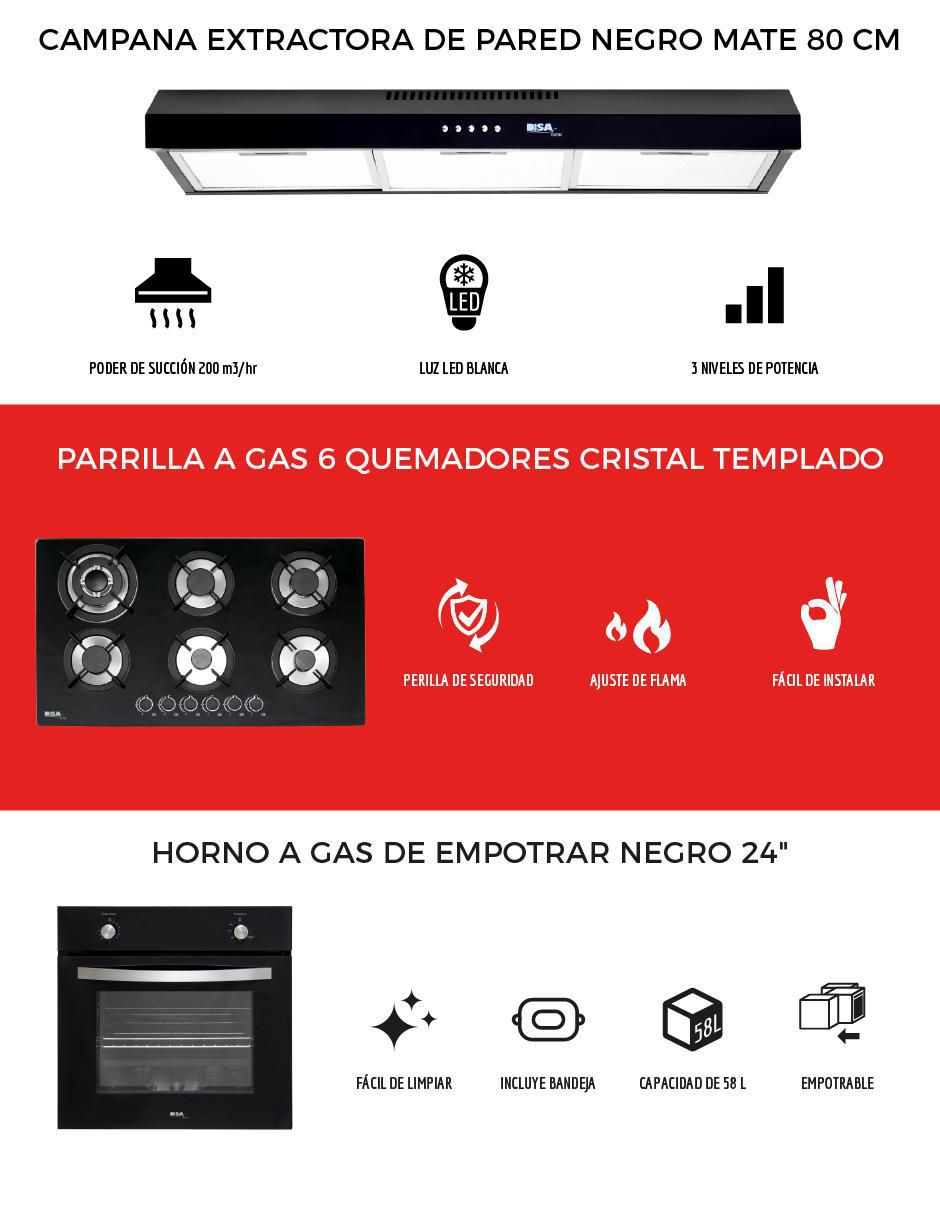 Parrilla a gas lp empotrable Disa Home