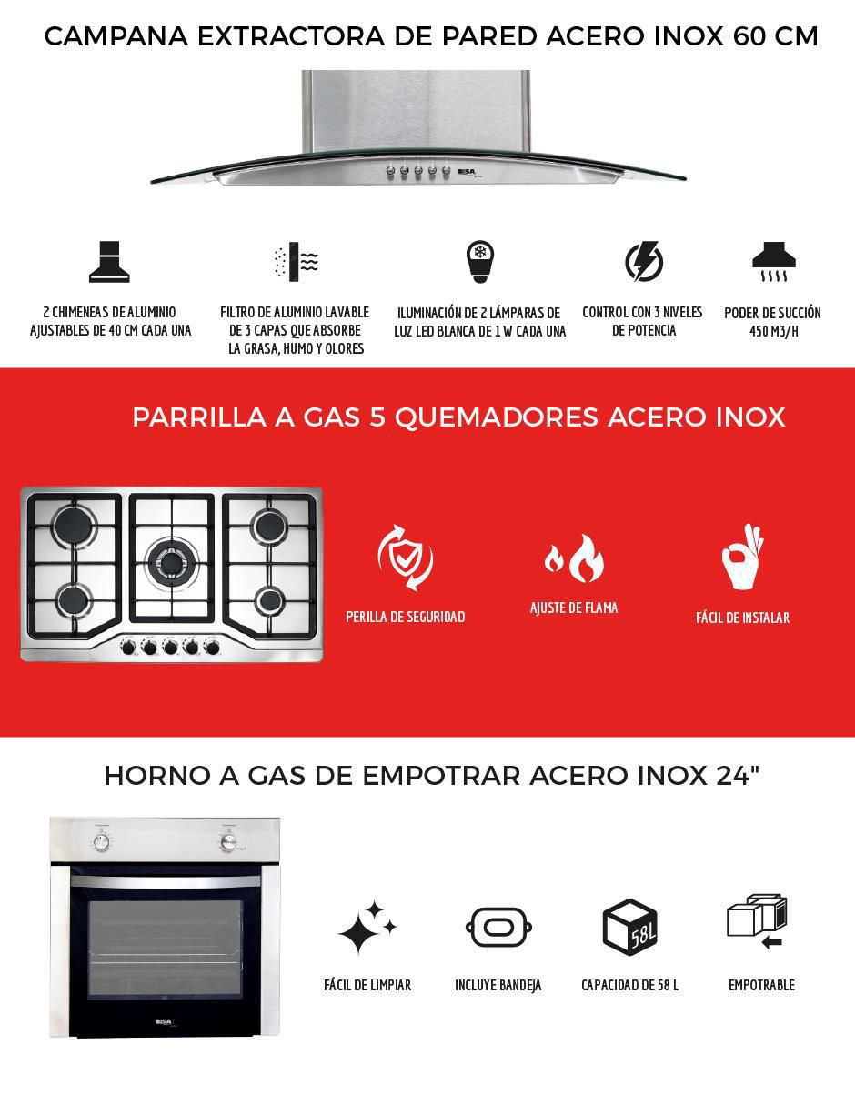 Parrilla a gas lp empotrable Disa Home