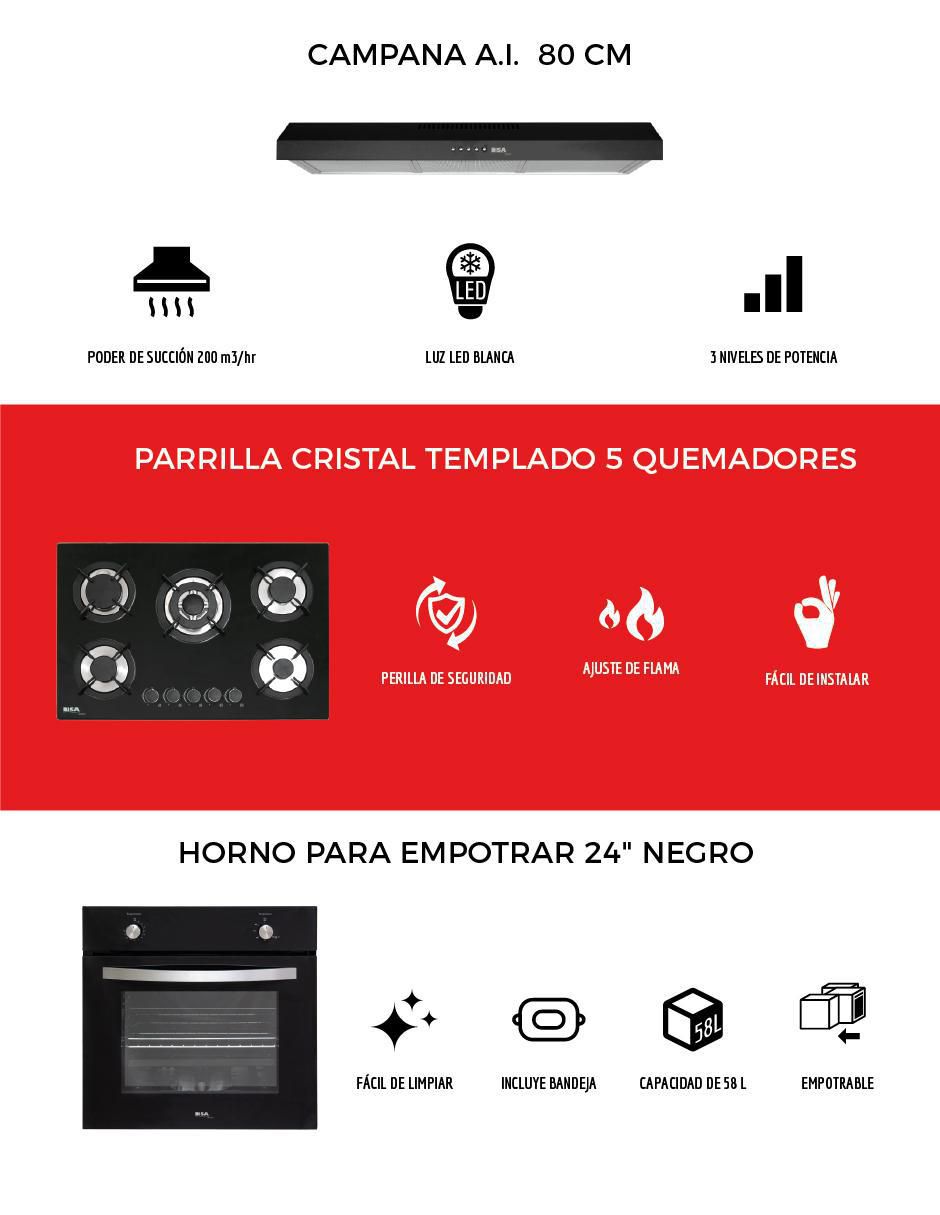 Parrilla a gas lp empotrable Disa Home