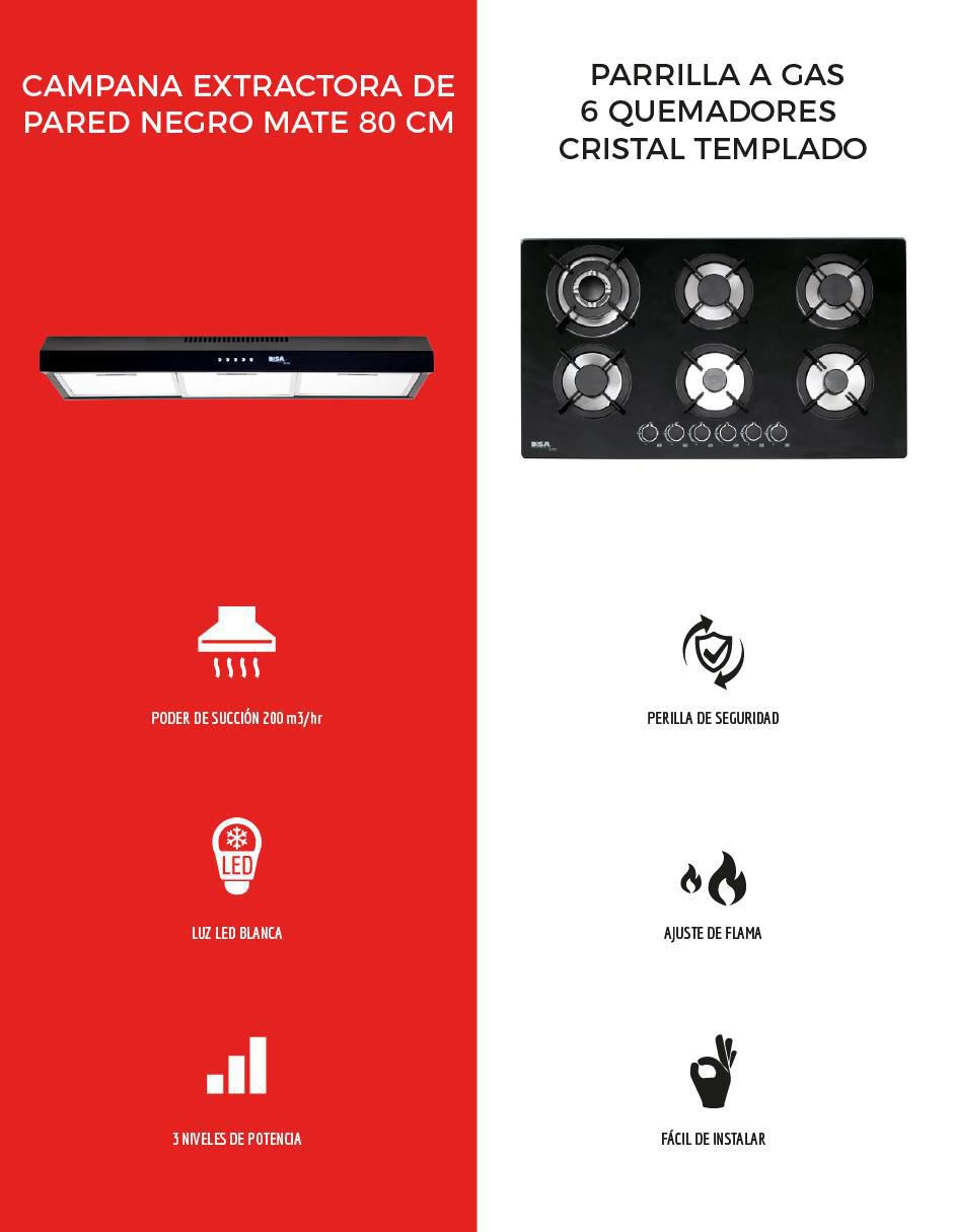 Parrilla a gas lp empotrable Disa Home