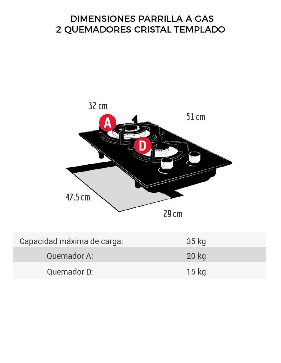 Parrilla a gas lp empotrable Disa Home