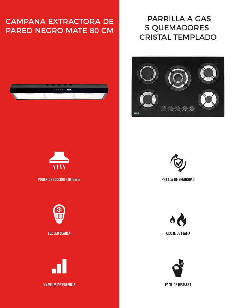 Parrilla a gas lp empotrable Disa Home