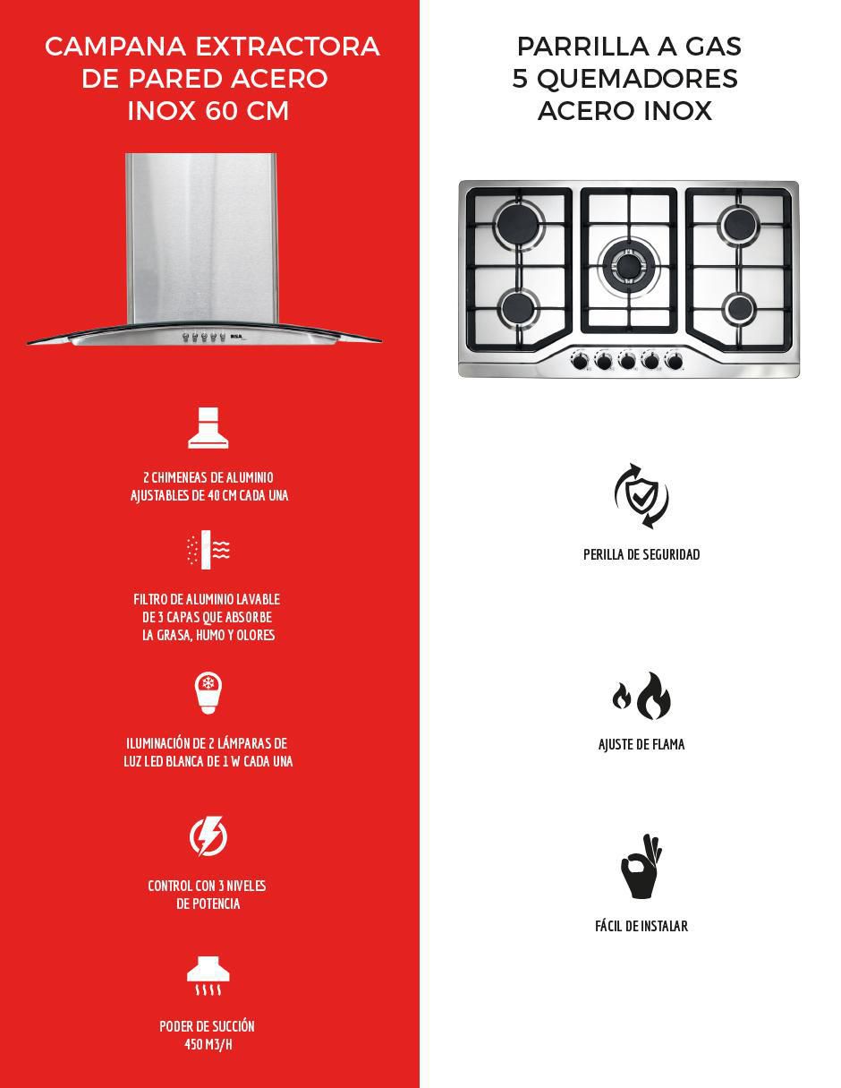 Parrilla a gas lp empotrable Disa Home