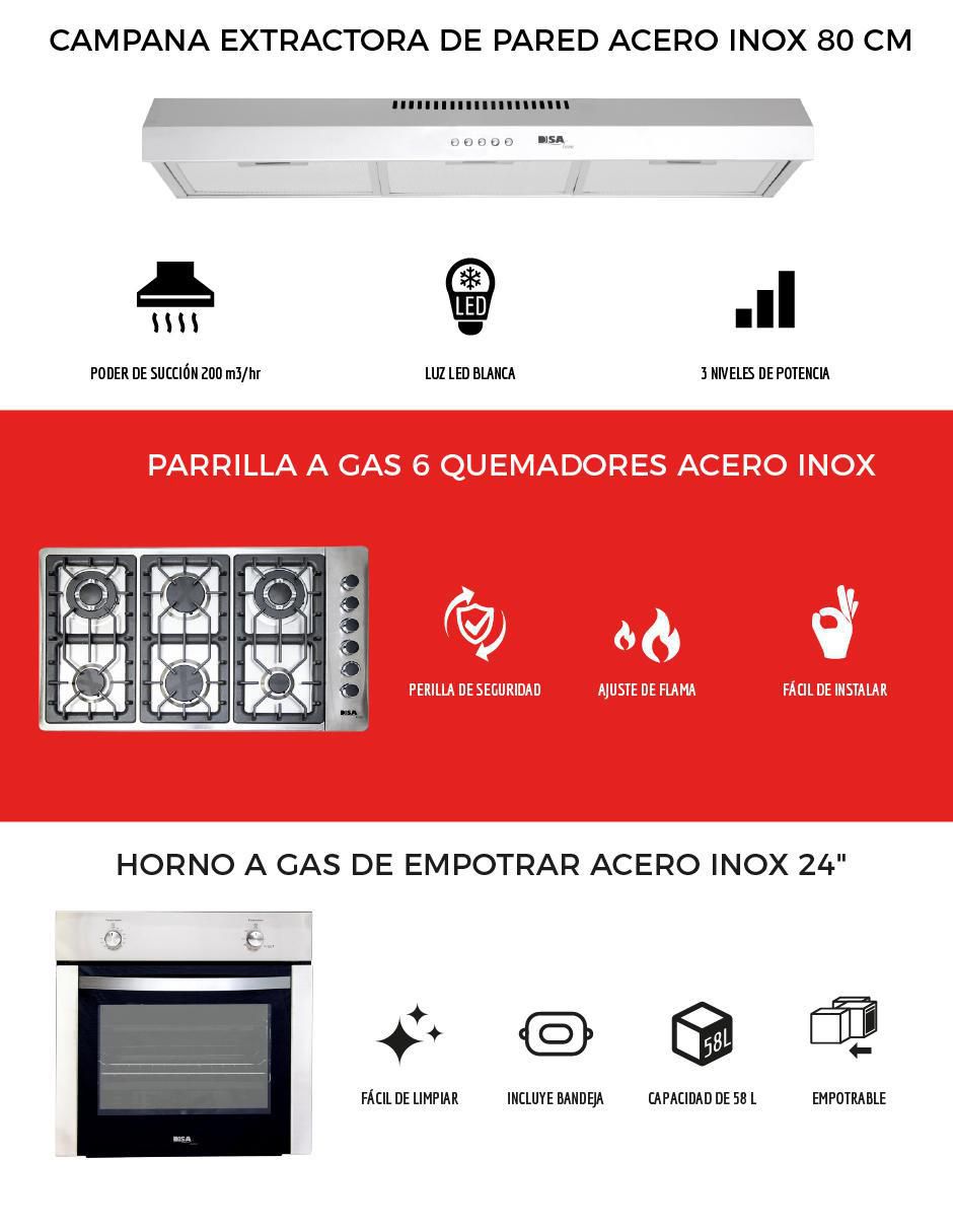 Parrilla a gas lp empotrable Disa Home