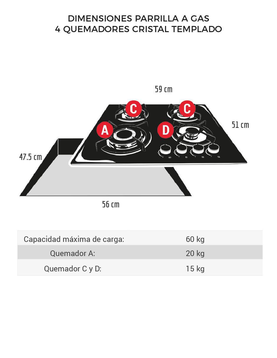 Parrilla a gas lp empotrable Disa Home