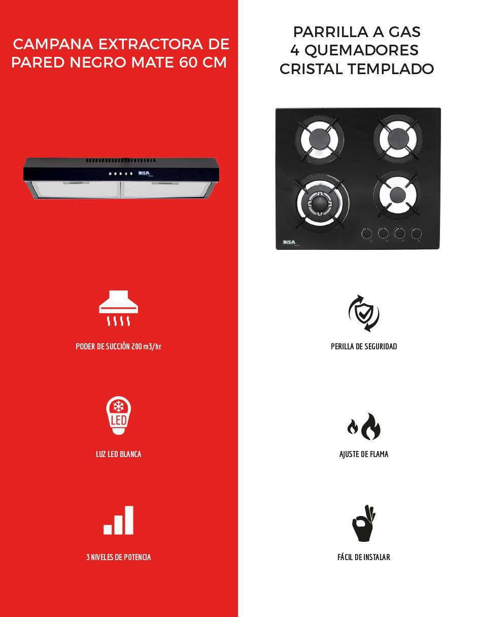 Parrilla a gas lp empotrable Disa Home