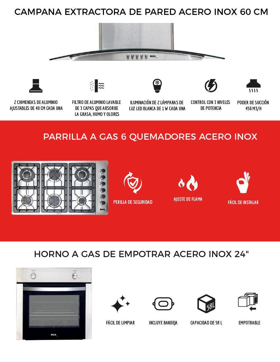 Parrilla a gas lp empotrable Disa Home