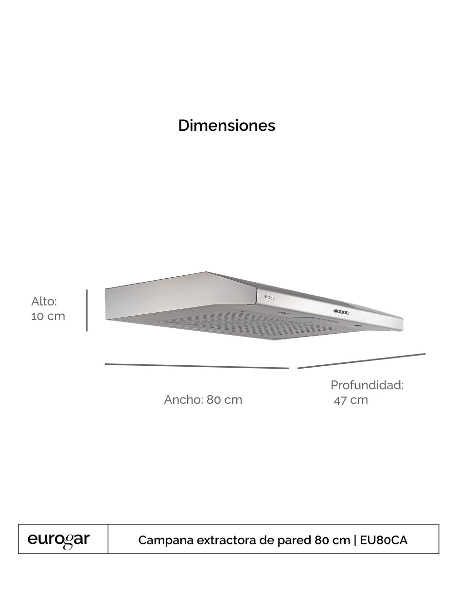 Campana de pared EU80CA de acero inoxidable 5