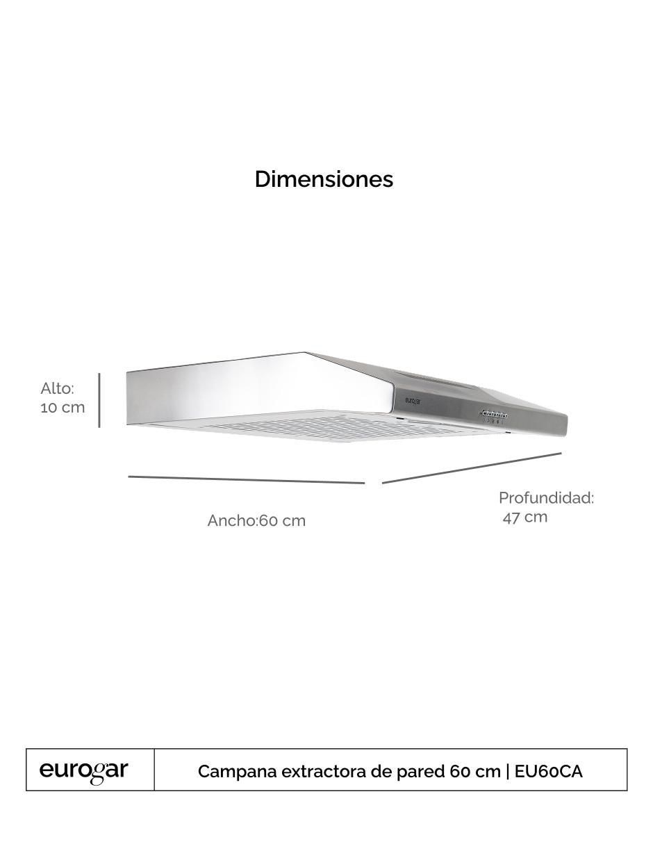 Campana de pared Eurogar EU60CA de acero inoxidable