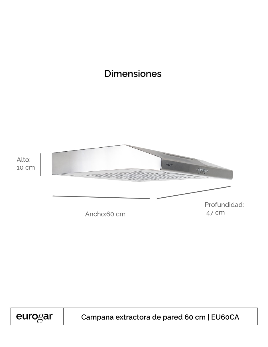 Campana de pared EU60CA de acero inoxidable 5