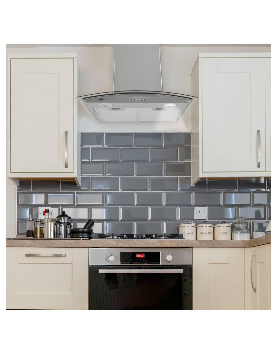 Campana de pared Houzer MKZ-CAMPA600MGRI-2 de vidrio