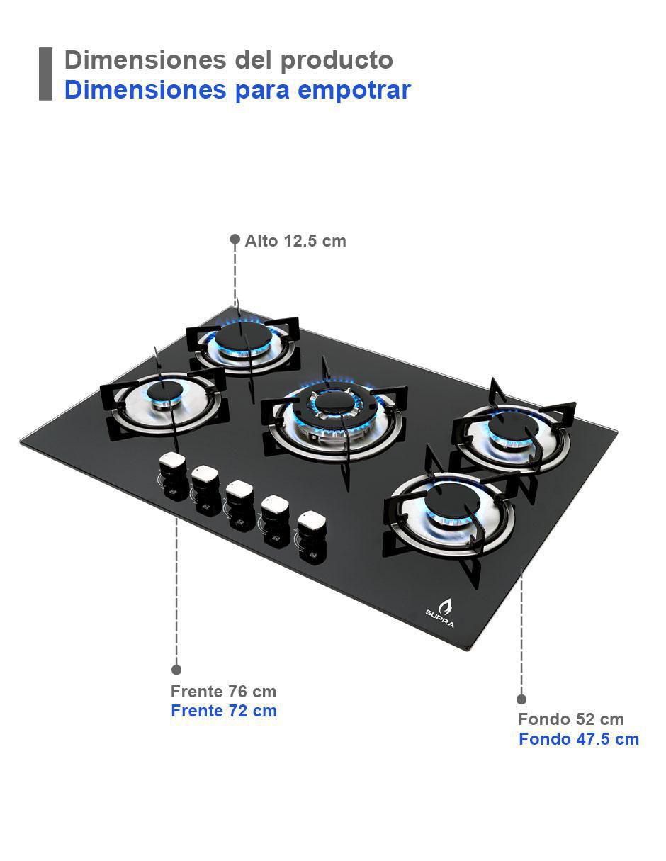 Parrilla a gas lp empotrable Supra