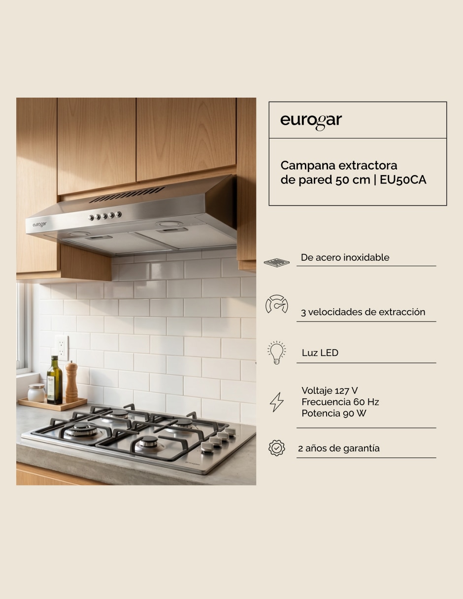 Campana de pared eu50ca de acero inoxidable 4