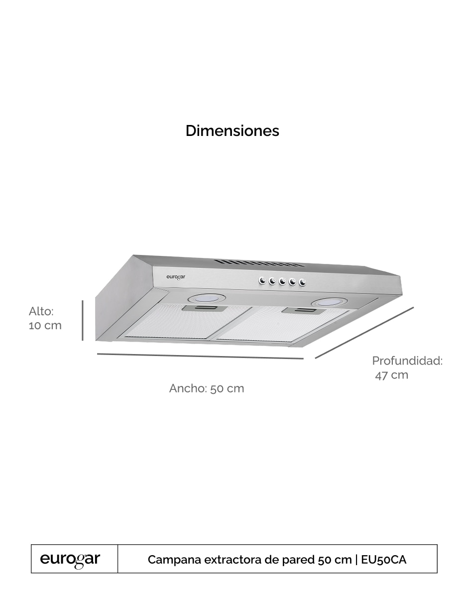 Campana de pared eu50ca de acero inoxidable 5
