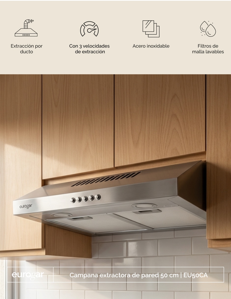 Campana de pared eu50ca de acero inoxidable 3