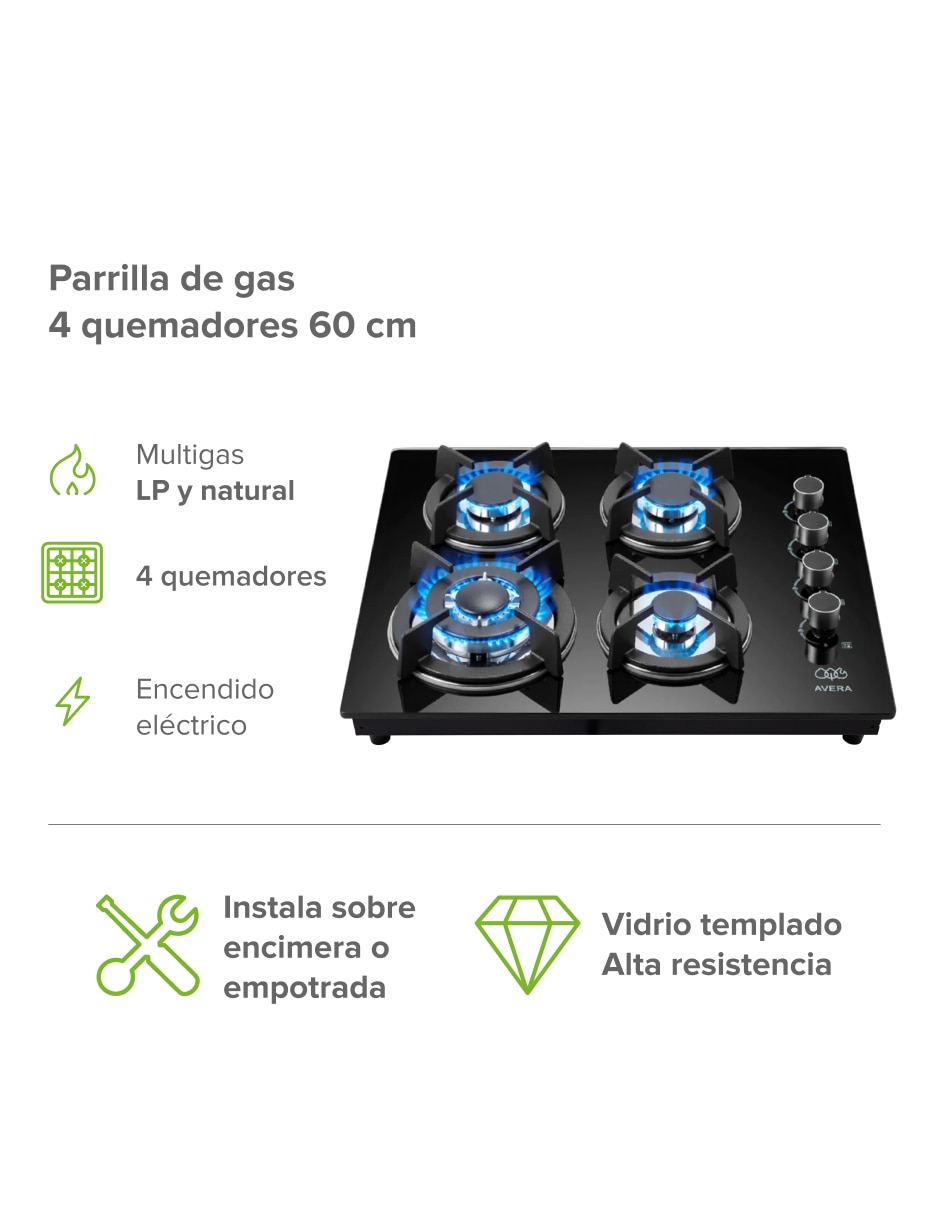 Parrilla a gas lp empotrable 3