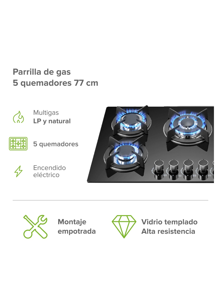 Parrilla a gas lp empotrable Avera