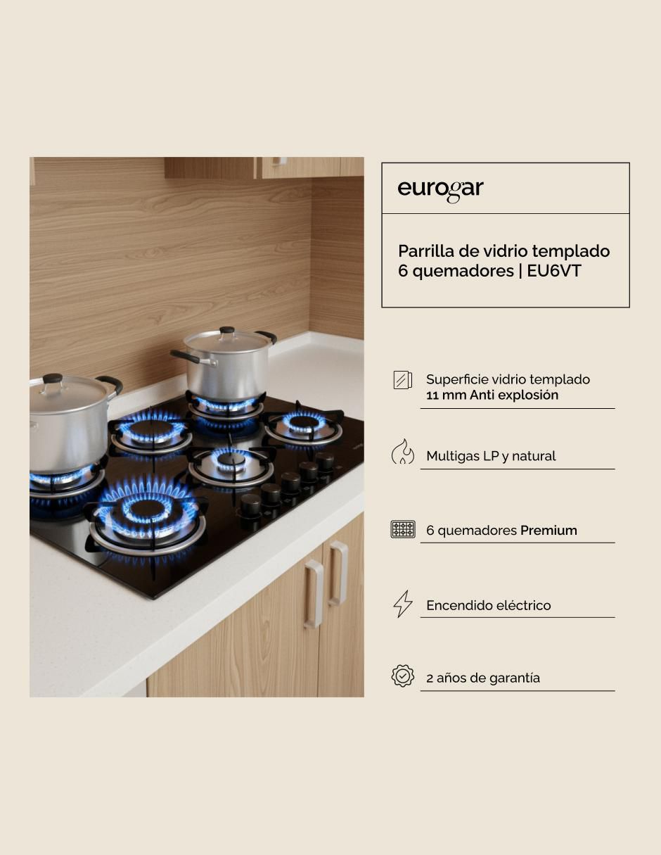 Parrilla a gas lp empotrable 3